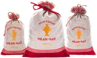 Вологодский Иван-чай с земляникой в льняном мешке 150 г