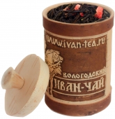 Вологодский Иван-чай с земляникой в берестяном туеске 70г