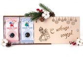 Русский Иван-чай Деда Мороза и Снегурочки в подарочном деревянном коробе