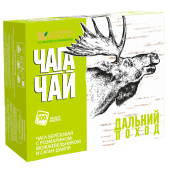 Чага-чай "Дальний поход", 100 пакетиков, чага березовая с листом смородины и яблоком, чай в пакетиках 100 шт