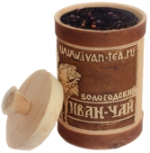 Вологодский Иван-чай с шиповником в берестяном туеске 70г