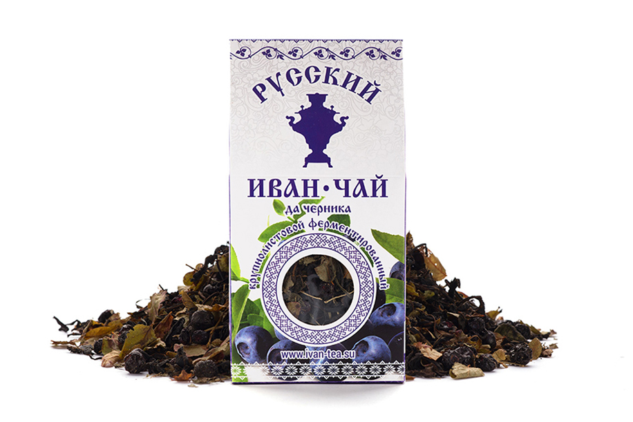 Russian Ivan Tea (Russian Willow herb Tea) with blueberries