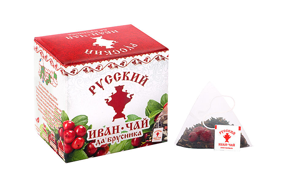 Купить Иван-чай в пакетиках-пирамидках с ягодами и листьями брусники