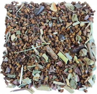 Чага-чай "Мощь Земли", 250 грамм, чага березовая измельченная с какао, корицей и апельсином, дой-пак 