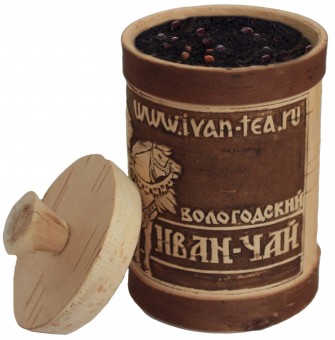 Вологодский Иван-чай с шиповником в берестяном туеске 70г