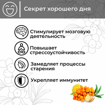 Русский Иван-чай с облепихой, имбирем и лимоном, 100 пакетиков с ярлычком