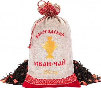 Вологодский Иван-чай с земляникой в льняном мешке 150 г
