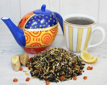 Русский Иван-чай с облепихой, имбирем и лимоном, 250 грамм, дой-пак