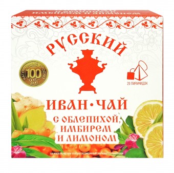 Русский Иван-чай с облепихой, имбирем и лимоном, 20 пирамидок, 40 г 