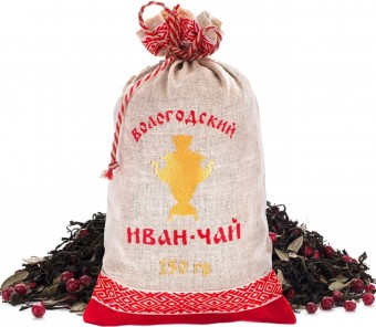 Вологодский Иван-чай с брусникой в льняном мешке 150 г